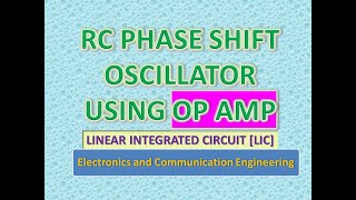 RC Phase Shift Oscillator Using OP AMP [upl. by Erdua247]