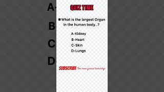 What is the largest organ in human body  generalknowledgequiz sciencequiz shorts [upl. by Auehsoj]