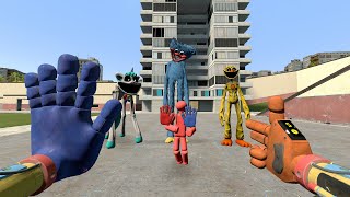 NEW Montsters from Poppy PlayTime amp Huggy Wuggy Chase 100 Players in Garrys Mod [upl. by Ahsotal]