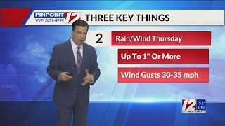 WPRI 12 Weather Now 112024 Steady Rain And Wind Thursday [upl. by Yank]