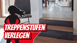 Treppenstufen bodengleich verlegen  Bauhelden [upl. by Akoyn]