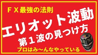 ＦＸ最強の法則！エリオット波動！！第１波の見つけ方。本物プロトレーダーの本物手法。 [upl. by Sancha]