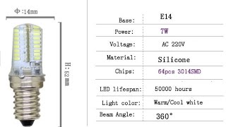 3 W 220V 60 led SMD 3014 светодиодная лампа для холодильника куплена на aliexpress China [upl. by Pacheco]