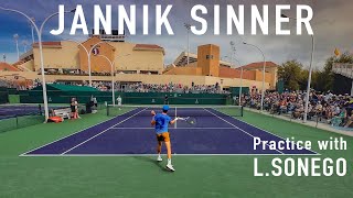 Jannik Sinner  Indian Wells Practice 2024 [upl. by Ybrad867]