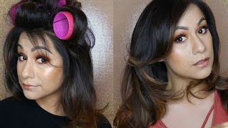 HAIR TUTORIAL How I Style My Hair With Velcro Rollers [upl. by Jolene354]