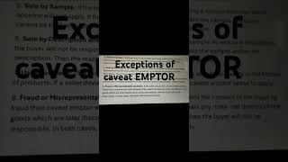 Sale of goods act 1930Exceptions to the doctrine of caveat emptorcommerce commercenetjrfugcnet [upl. by Rena]