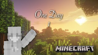 Minecraft one day 1  ماين كرافت يوم واحد ١ [upl. by Hceicjow]