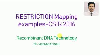 RDT Restriction Mapping problems CSIR 2016 [upl. by Garfield]