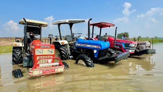 Washing My Tractors in Deep Water  Swaraj 855 Fe  Mahindra Arjun NOVO 605  New Holland 3630 4wd [upl. by Inaj461]