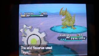 Pokémon Black 2  Shiny Haxorus at The Nature Preserve [upl. by Toth]