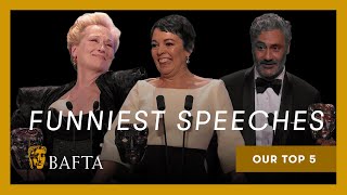 Meryl Streep Olivia Colman Taika Waititi and more 😂  Top 5 hilarious BAFTA speeches [upl. by Eluk]