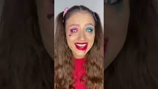 Metamorfoza w Harley Quinn z kolorowymi soczewkami 🎃👁️ Halloweenowa inspiracja contactlenses [upl. by Rai]