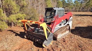 Mulching A Overgrown Fenceline With Hidden Hazards [upl. by Ardnekal]