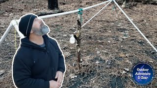 Camping in High Winds in a Pvc Pipe Tarp Tent [upl. by Haropizt388]