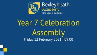 Y7 Celebration Assembly  Bexleyheath Academy [upl. by Anbul]