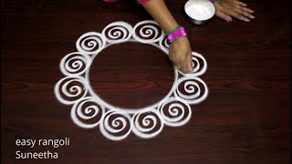 New year 2020 kolam designs  Easy n Simple rangoli by Suneetha  Sankranthi amp pongal muggulu [upl. by Diehl]