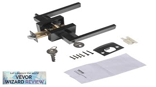 VEVOR Entry Lever Door Handle 1 PC Black Entry Knob Lock Review [upl. by Domel]