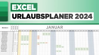 Excel Urlaubsplaner für 2024 inkl Download [upl. by Radie]