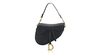 Christian Dior Grained Calfskin Medium Saddle Bag Black [upl. by Nnaira611]