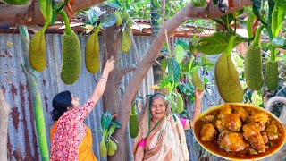 গাছের কচি এঁচোড় দিয়ে বাঙালির প্রিয় এঁচোড় চিংড়ি রান্না [upl. by Thurber]