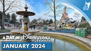 📆 A Day in Disneyland Paris JANUARY 2024 [upl. by Trinia]