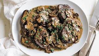 Delicious Classic Steak Diane Recipe  Creamy Cognac Sauce [upl. by Ellenrahc]