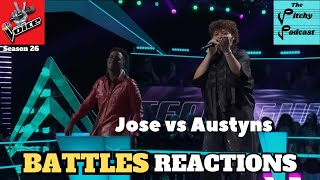 NBCs The Voice Season 26 Battles REACTION Jose Luis vs Austyns Stancil [upl. by Kimbell]