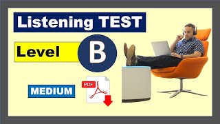 Listening Test  Level B Medium  PDF multiple choice questions  Easy English Lesson [upl. by Eudoca]