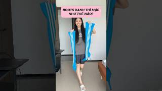 ĐÔI BOOTS MÀU XANH 🤔 makeup beauty fashion stylish [upl. by Ciaphus]