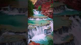 Havasu Falls is a waterfall on Havasu Creek in the Grand Canyon Arizona USA shorts [upl. by Nahsor]