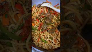 How to make beef pasta stir fry [upl. by Anirtap]