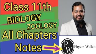 Class 11th Biology Zoology All Chapter Notes Physics Wallah Notes Handwritten Notes Biology [upl. by Ecyrb]