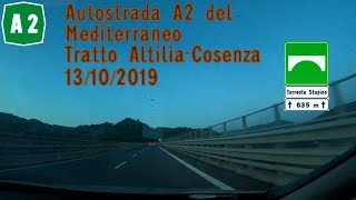 Autostrada A2 tratto AltiliaCosenza 13102019 [upl. by Coonan409]