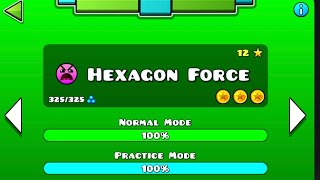 Geometry dash Hexagon Force ◉all coins [upl. by Alvira]