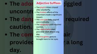 Adjective Suffixes in English Grammar shorts [upl. by Aicitan]