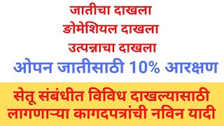 Domicile  Utpanna dakhla  Noncriminal  Cast certificate document in marathi [upl. by Reseta]