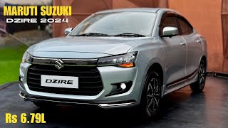 New Maruti Suzuki Dzire 2024 🔥 Launched  679L  ZXi Plus  Top Model  Silver Colour Review [upl. by Iaria]