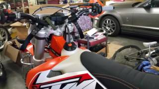 2015 KTM XCW 300 First start with lectron carb [upl. by Aznerol852]