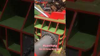 315 Ton Bale Automatic Turning Out Scrap Metal Baler machine scraping balingmachine [upl. by Kcinemod]