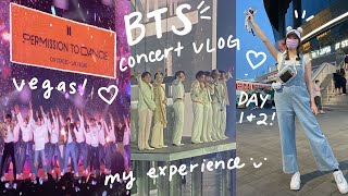 BTS concert experience 2022 PTD ON STAGE in las vegas day 1 amp 2 BTS vlog D SECTION 100s [upl. by Briggs583]