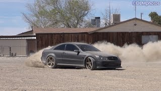 Mercedes CLK Black Series HOONING in the DesertEPIC Drifts amp Donuts [upl. by Ala333]