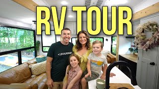 Tour Our FULLY REMODELED 5th Wheel for RV Living w a Family of 4 [upl. by Nalyt]