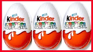 3 huevos sorpresa en español de chocolate Kinder Sorpresa con juguetes de los Pitufos [upl. by Aivatal]