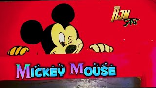 How to draw easy दीवाल art Mickey mouse cartoon drawing easy [upl. by Etnoved618]