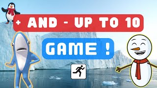 Addition and subtraction up to 10 Brain Break  Math game  Winter [upl. by Airoled235]