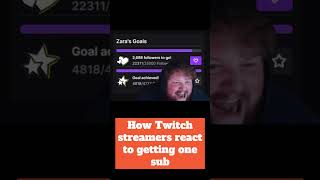 How Twitch streamers react to getting one sub twitch twitchmemes twitchstreamer [upl. by Irtemed]