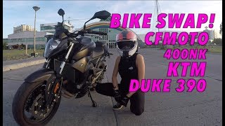 Bike Swap My KTM Duke 390 with a CFMoto 400NK  First Impressions [upl. by Babcock]