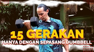 LATIHAN BEBAN DENGAN SEPASANG DUMBBELL DAN SATU BANGKU [upl. by Branca]