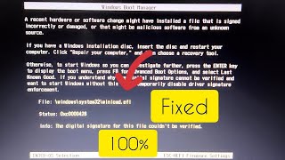 FixedWinloadefi file digital signature couldnt be verified 0xc0000428 error [upl. by Natan]