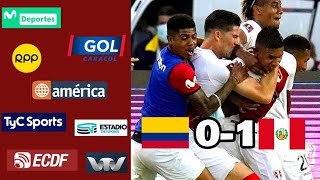 Colombia 0  1 Perú  Así relató Sudamérica el gol de Edison Flores [upl. by Rika]